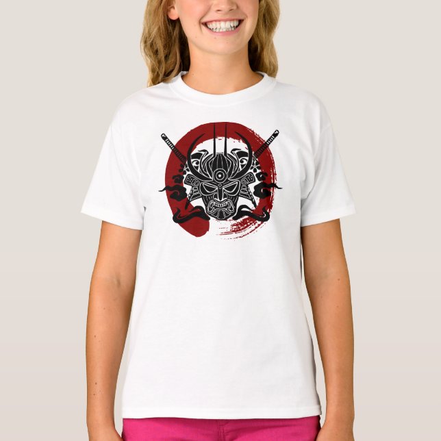 Single-Samurai Enso Blut-Kreis T-Shirt (Vorderseite)