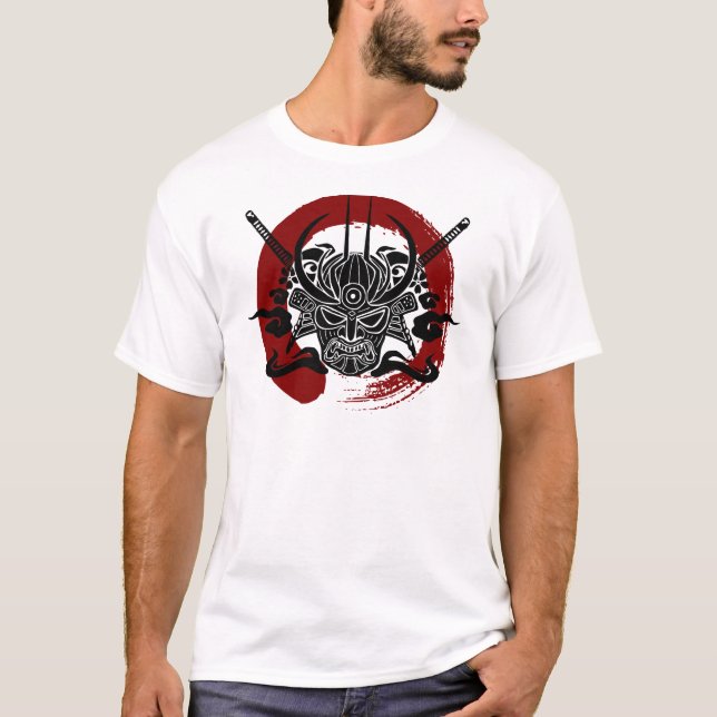 Single-Samurai Enso Blut-Kreis T-Shirt (Vorderseite)