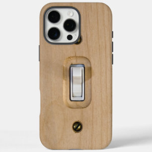 Single-Schalter Holzplatte Nah-up-Foto iPhone 16 Pro Max Hülle