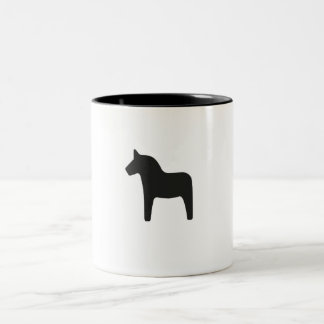 Single schwarzes Dala Pferd Zweifarbige Tasse