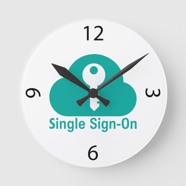 Single Sign-On Cloud Key Security Runde Wanduhr (Vorderseite)