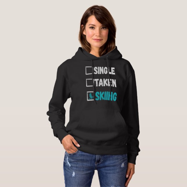 Single Skifahren Winterschneesport Hoodie (Vorne ganz)