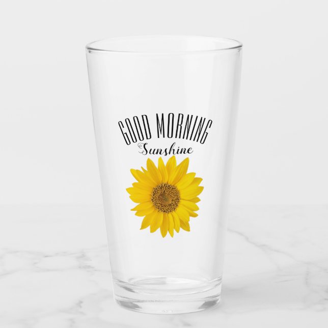 Single Sonnenblume Guten Morgen Sonnenschein Glas (Vorderseite)