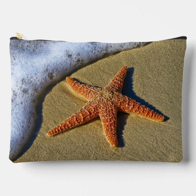 Single Starfish am Strand Zubehörtasche (Vorderseite)