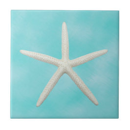 Single Starfish auf Aqua Blue Fliese