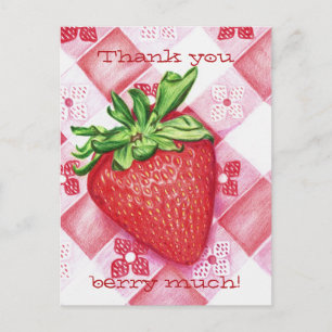Single Strawberry Postkarte