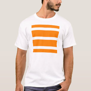 Single-Streifen - Weiß auf Orange T-Shirt