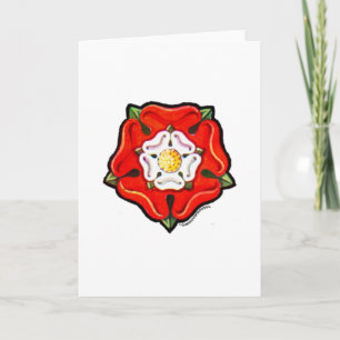 Single Tudor Rose Karte