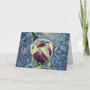 Single Tulip Impressionist Art Note Card Karte