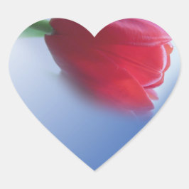 Single Tulpe Blume Herz-Aufkleber