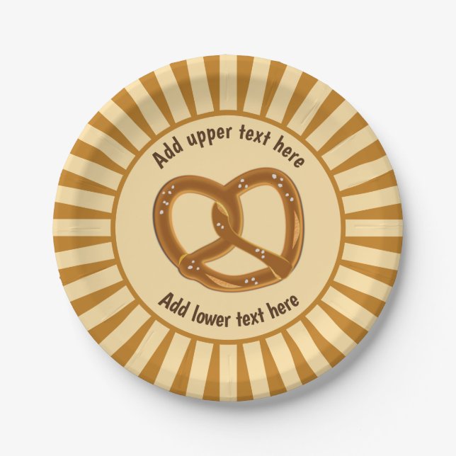 Single Twisted Pretzel on Sunburst - gebogener Tex Pappteller (Vorderseite)