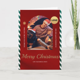 Single Typ Weihnachtskarte mit Hund 12x18" Dankeskarte