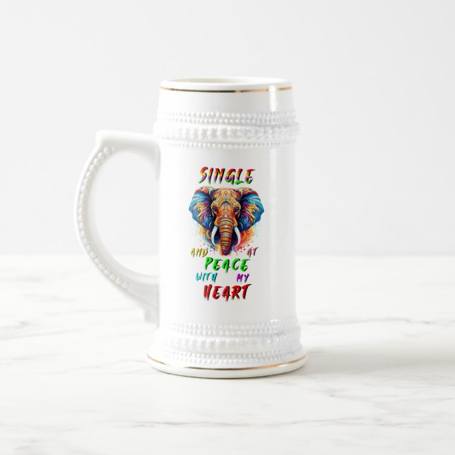 Single und Frieden mit meinem Herzen Bierglas (Links)