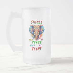 Single und Frieden mit meinem Herzen Mattglas Bierglas
