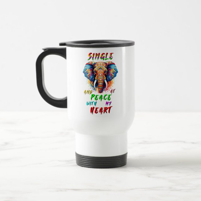 Single und Frieden mit meinem Herzen Reisebecher (Links)