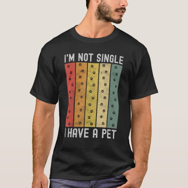 Single Vintage Paws  Pet Owner Pet T-Shirt (Vorderseite)