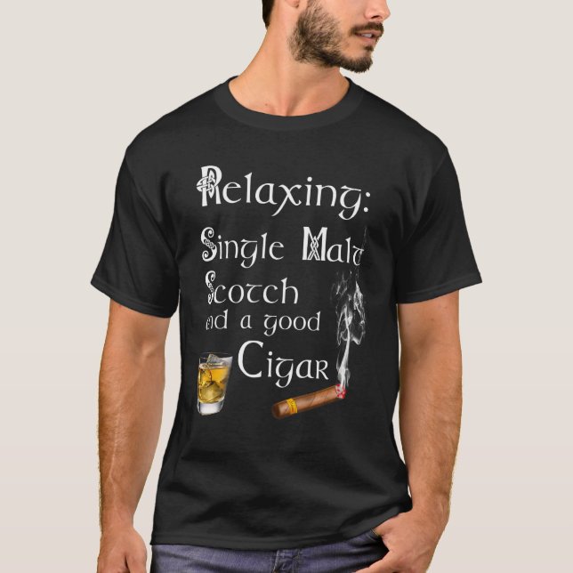 Single Whiskey Cigar für Männer T-Shirt (Vorderseite)