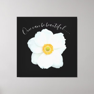Single White Blume One kann ein schönes Gedicht se Leinwanddruck