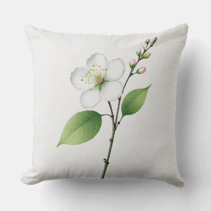 Single White Cherry Blossom Kissen