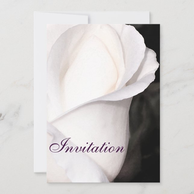 Single White Rose_ Einladung (Vorderseite)