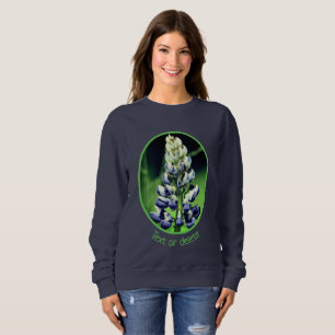 Single Wild Lila Lupine Blume Personalisiert Sweatshirt