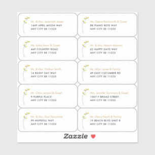 Single Wildblume Name Hochzeitgastadresse Aufkleber