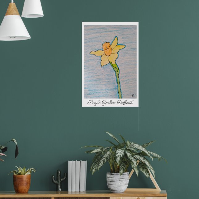 Single Yellow Daffodil Poster (Wohnzimmer 1)