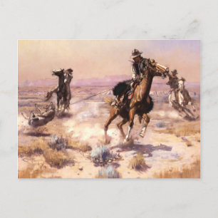 „Singlehanded“ Western Art von Charles M. Russell Postkarte