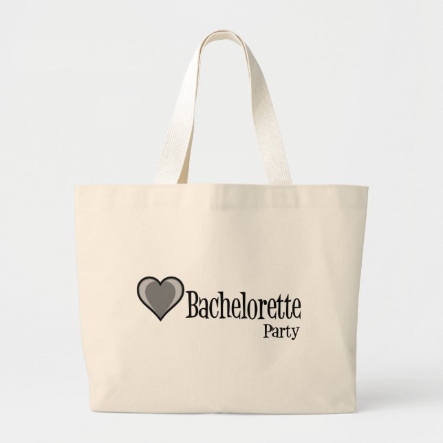 SingleHeart-BacheloretteParty-Schwarzes Jumbo Stoffbeutel (Vorne)