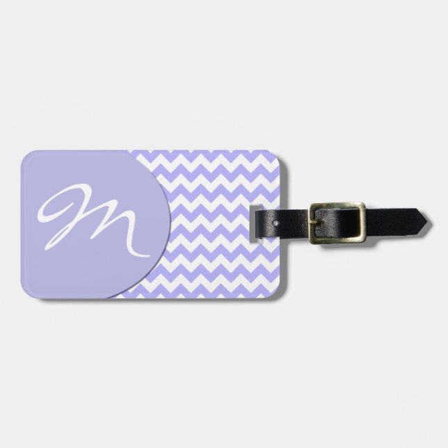Singrün-blauer Zickzack Monogramm-Gepäck-Umbau Gepäckanhänger (Vorderseite horizontal)