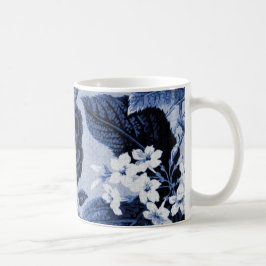 Singrün blaues Vintages BlumenToile No.1 Tasse