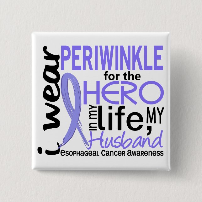 Singrün für Ehemann-Esophageal Krebs des Held-2 Button (Vorderseite)