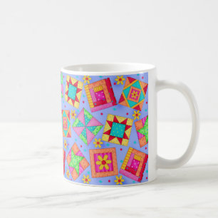Singrün-Patchwork-Steppdecken-Kunst-Tasse Kaffeetasse