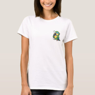 Singt Papagei mit Vintage-Mikrofon und Musik T-Shirt
