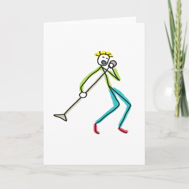 Singt Stickman Karte (Vorderseite)