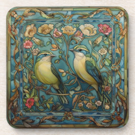 Singvögel in der Liebe Romantisches Jugendstil-Des Getränkeuntersetzer