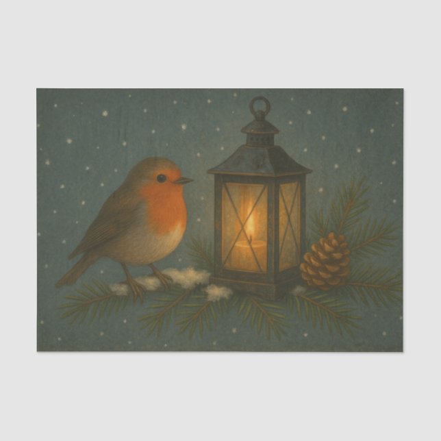 Singvogel mit warmer Laternen-Seidenpapier Seidenpapier (Vorderseite)