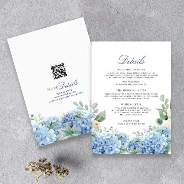 SINI Blue Hydrangea Details Card RSVP Karte (Von Creator hochgeladen)