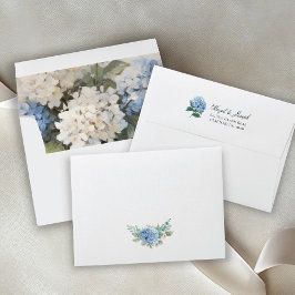 SINI Blue Hydrangea Wedding Einladung Envelope