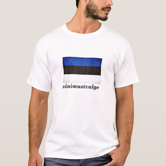 "sinimustvalge" Estland-Flagge T-Shirt (Vorderseite)