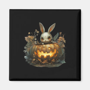 Sinister Bunny Mayhem Creepy Halloween Bunny Pumpk Magnet