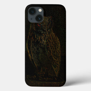 Sinister Dark Owl glühende Augen Schwarz iPhone 13 Hülle