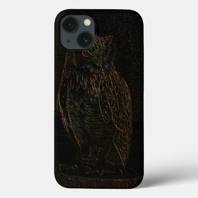Sinister Dark Owl glühende Augen Schwarz Case-Mate iPhone Hülle (Rückseite)