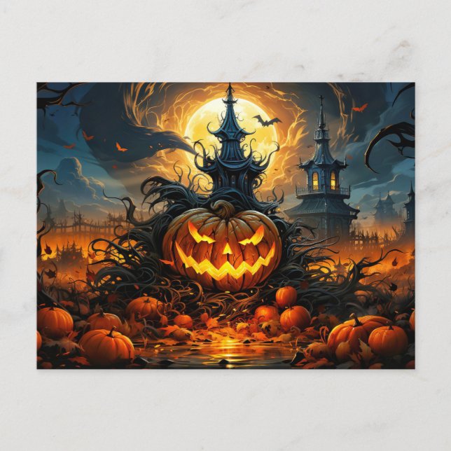 Sinister Glows Happy Halloween Postkarte (Vorderseite)