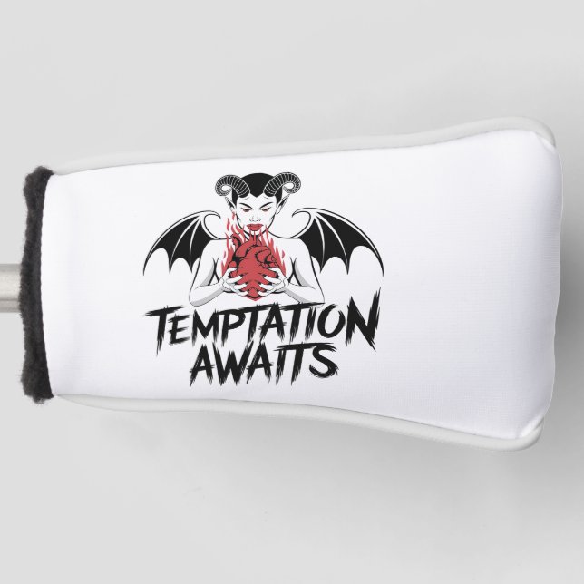 Sinister-Gothic-Dämonendesign - die Versuchung ste Golf Headcover (Vorderseite)