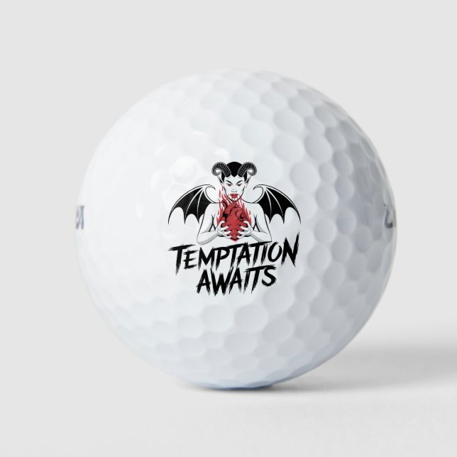 Sinister-Gothic-Dämonendesign - die Versuchung ste Golfball (Vorderseite)