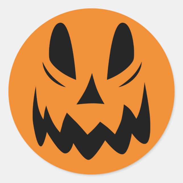 Sinister Grinning Pumpkin Face Sticker (Vorderseite)
