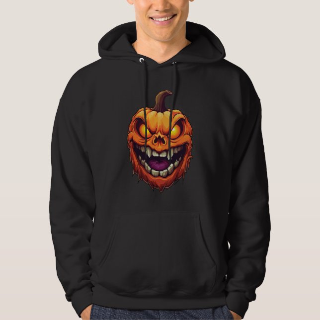 Sinister Grinning Pumpkin Head Hoodie (Vorderseite)
