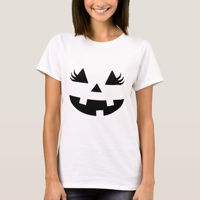 Sinister Halloween Pumpkin Gesichtsdesign mit dem  T-Shirt (Vorderseite)