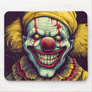 Sinister Karneval Clown Illustration Art Mousepad